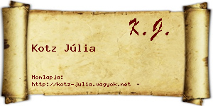 Kotz Júlia névjegykártya
